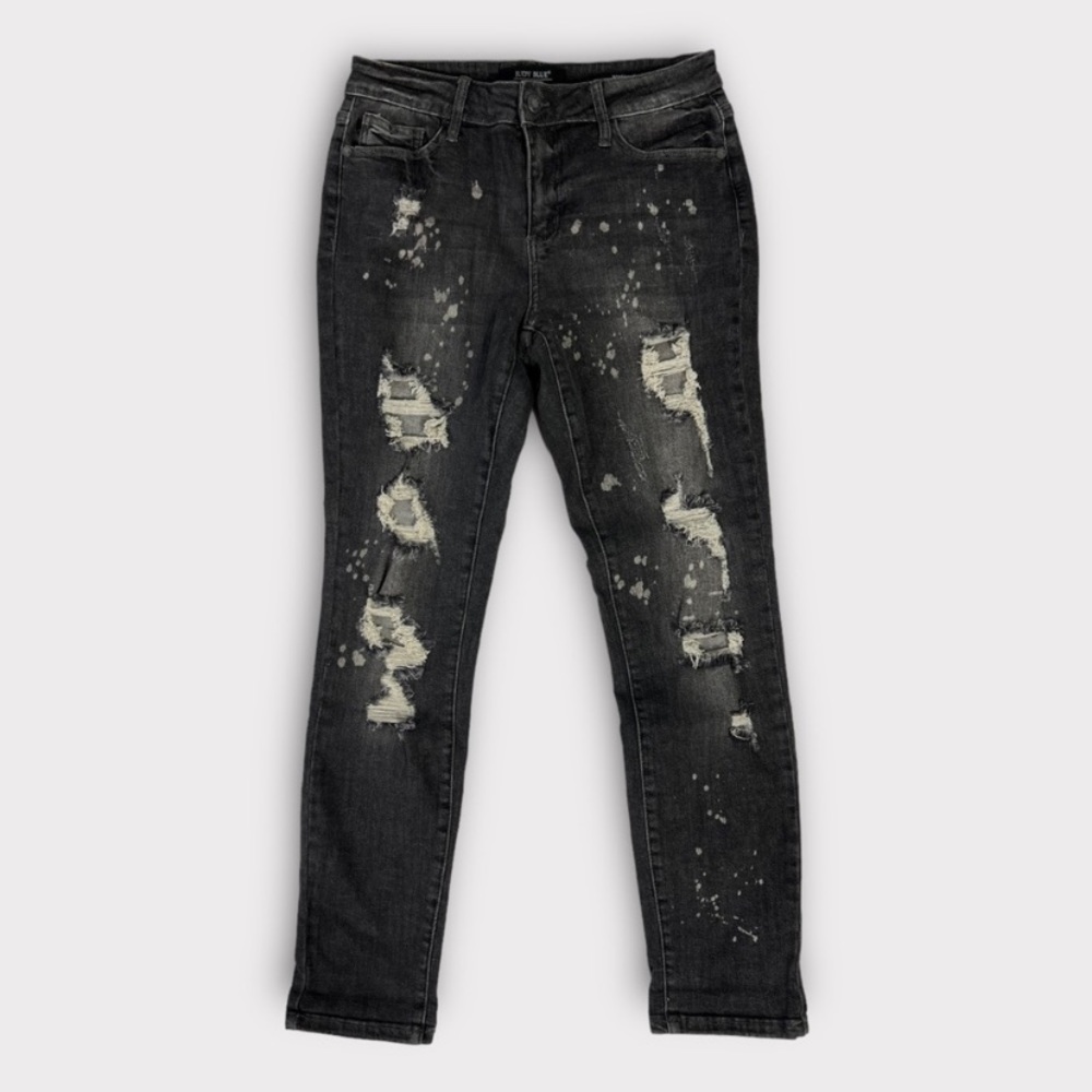 Judy Blue Distressed Bleach Splash Boyfriend Jeans Size 9